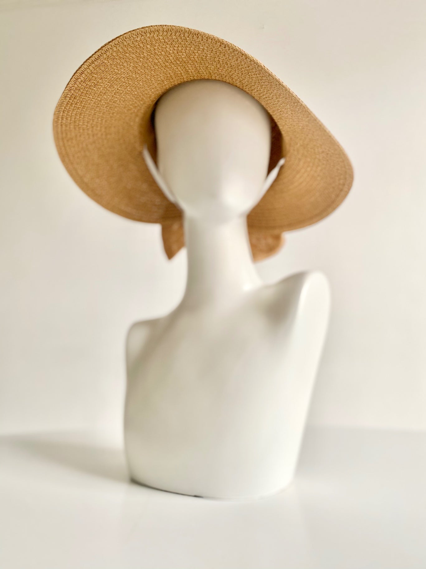 Beige Bow Bonnet Hat