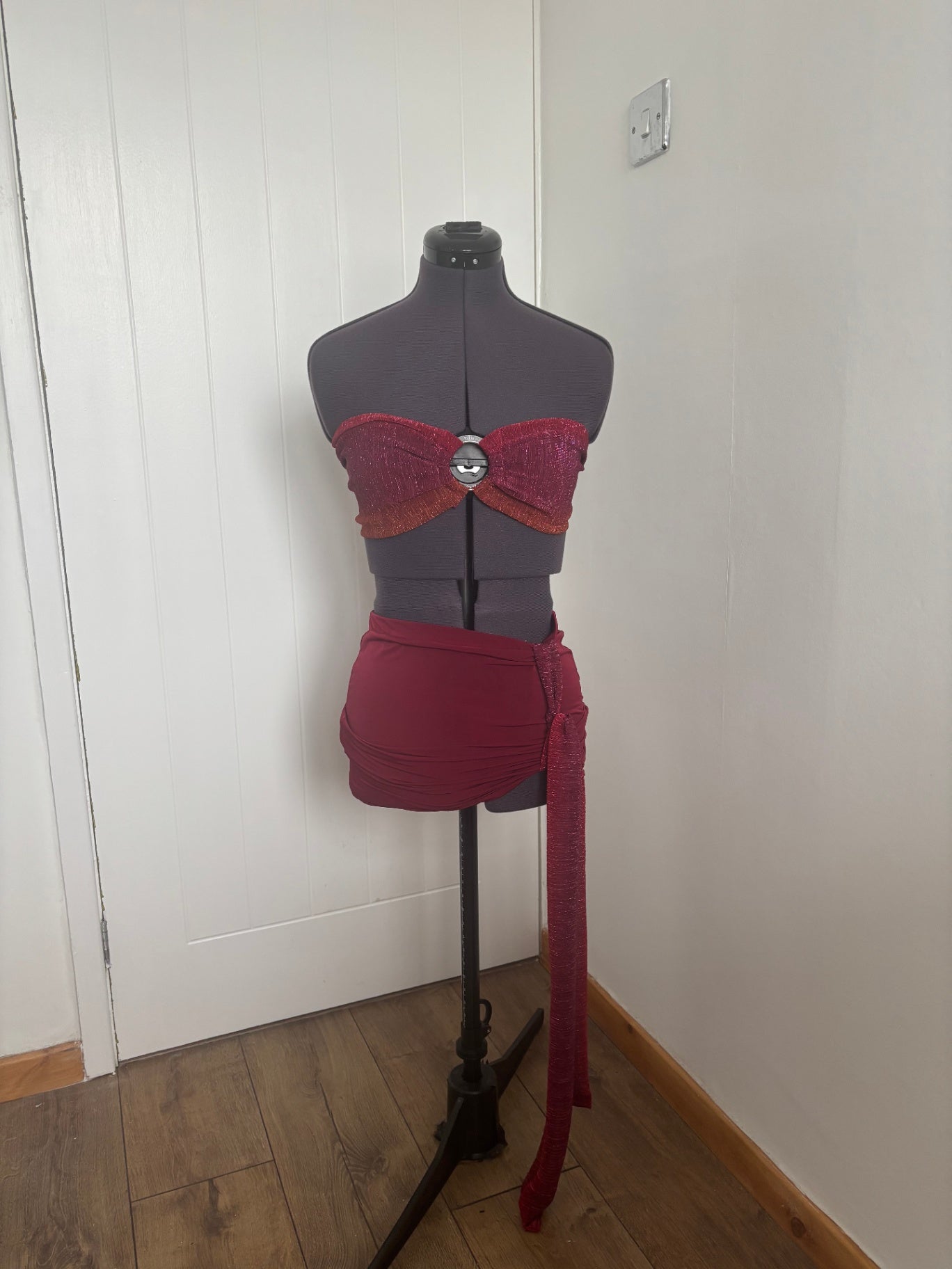 bandana top and mini skirt