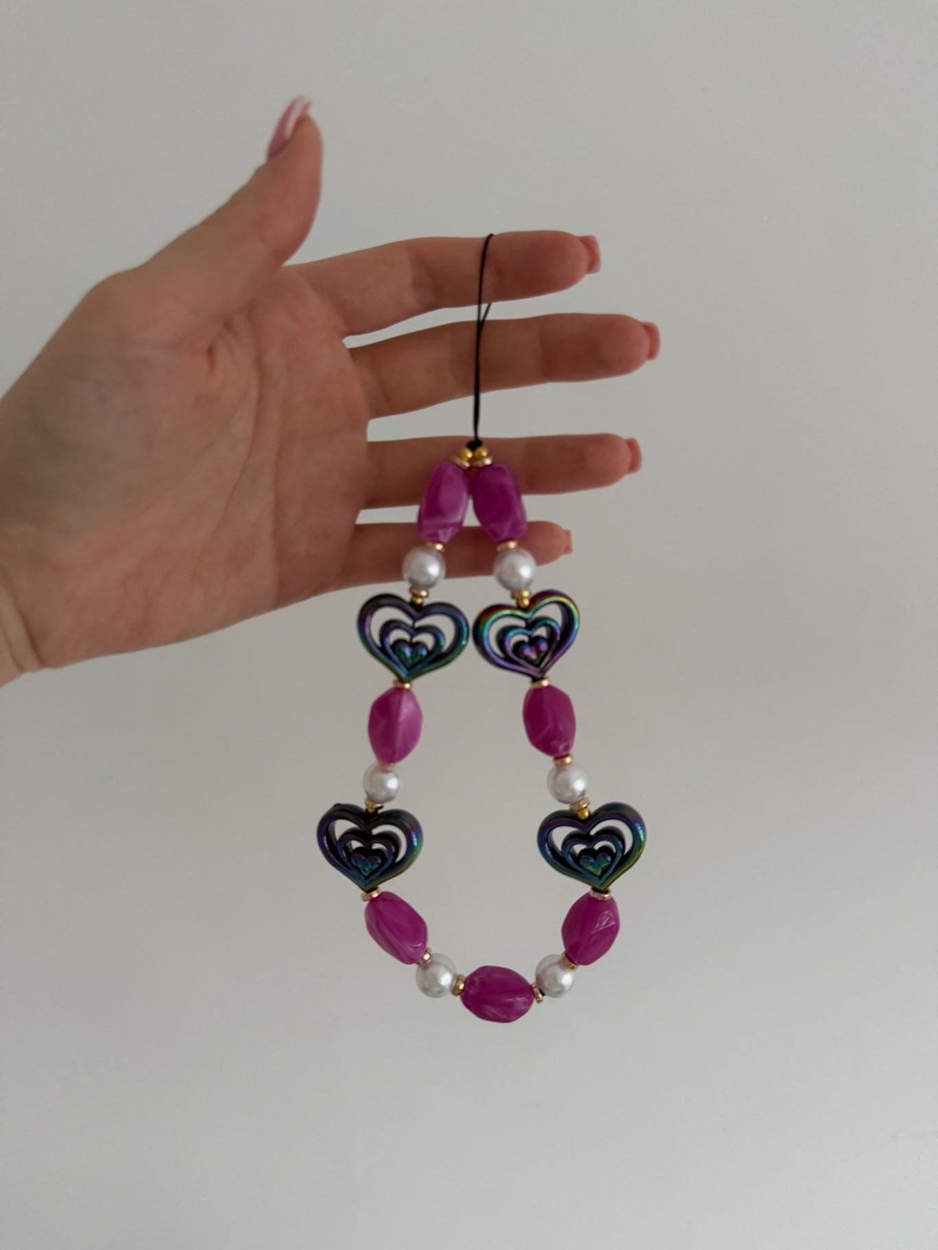 Sweetheart phone charm - purple/gold