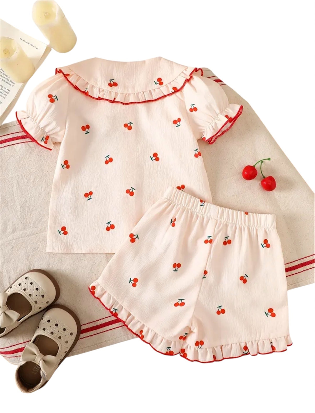 9-12m Two piece shorts Cherry Pyjamas
