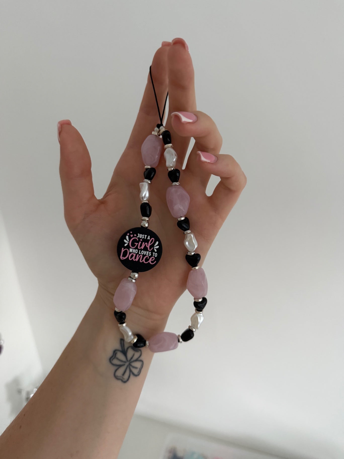 ‘Girl who loves dance’ phone charm - silver