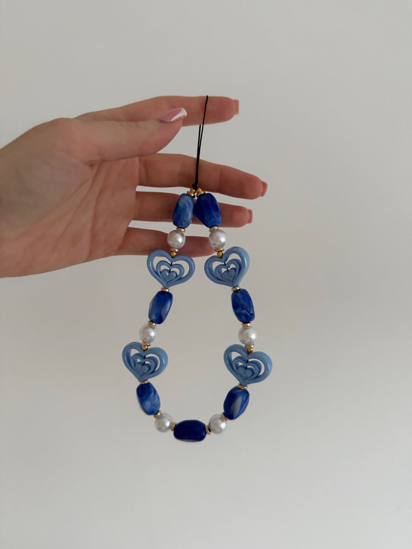 Sweetheart phone charm - blue/gold