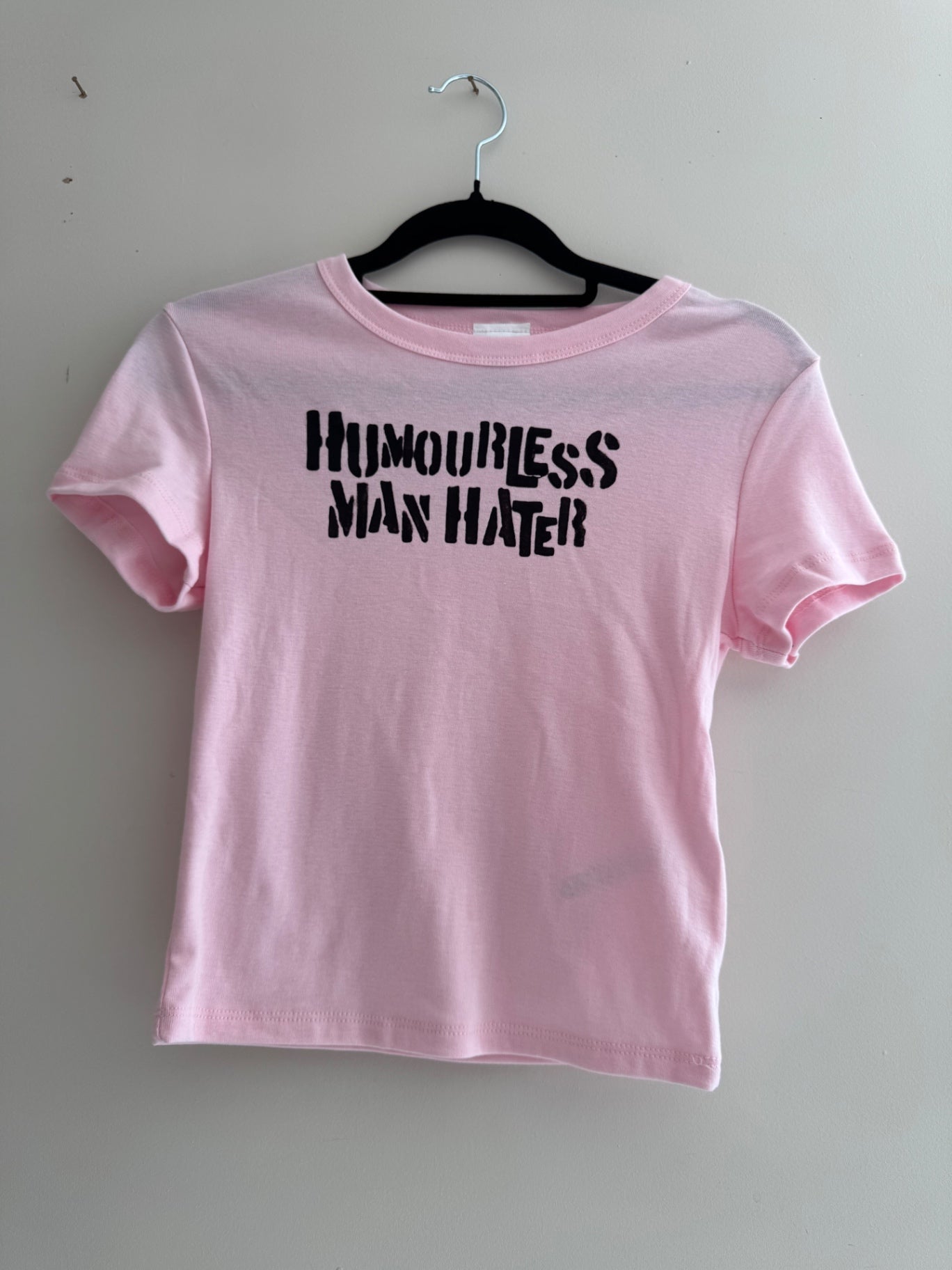 humourless man hater baby tee