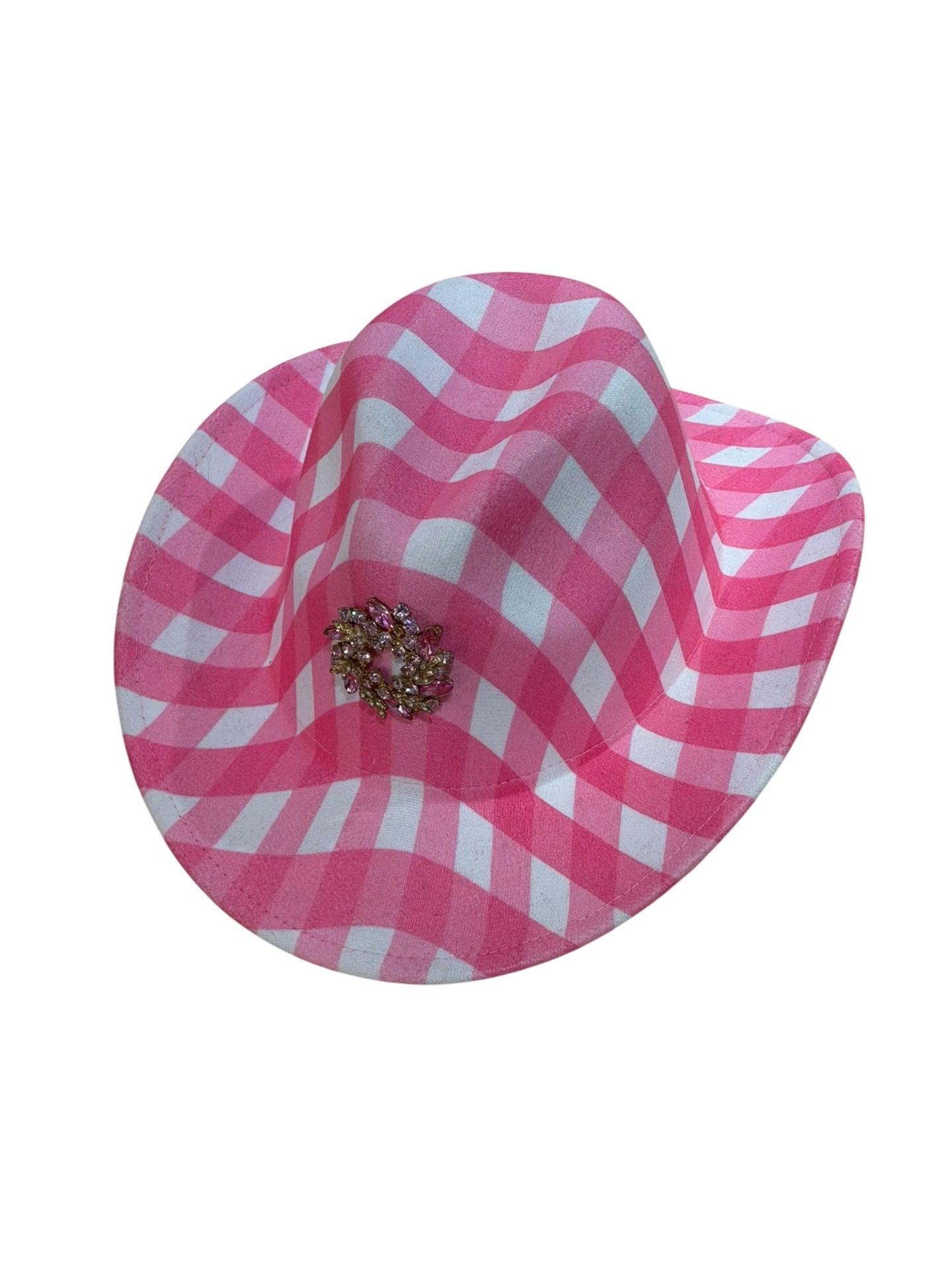 Pink Cheque Cowboy Hat
