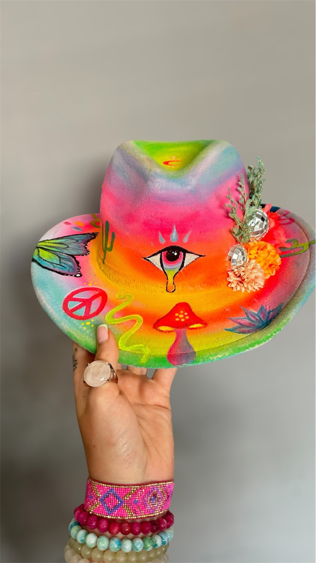 Hand Painted Fedora Hat🧚🏽♀️