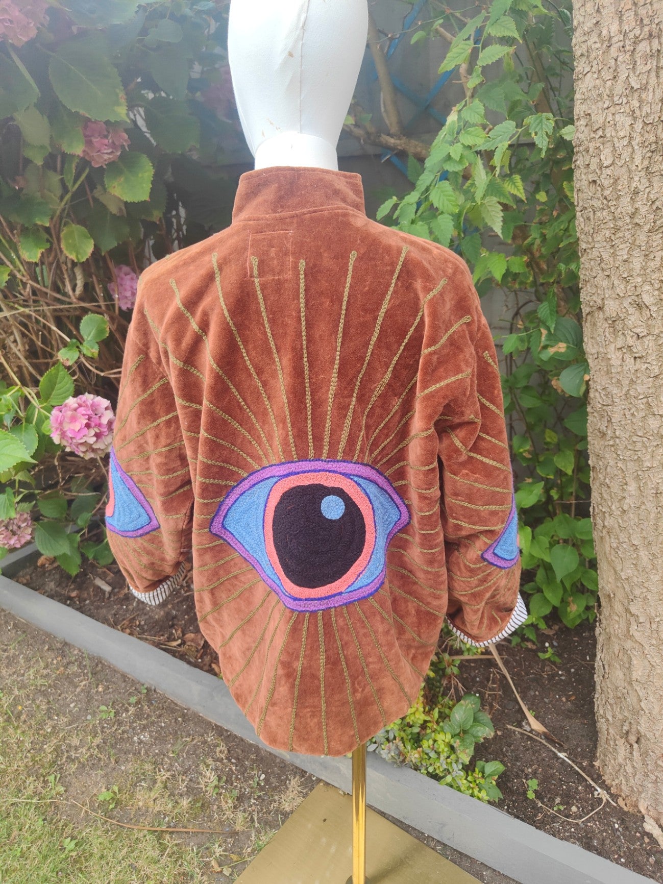 Wanderlust evil eye protection jacket - Brown