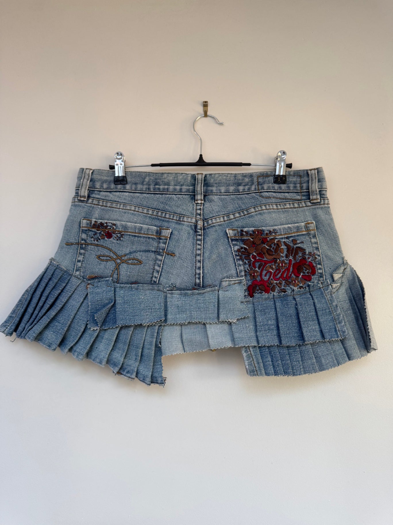 Upcycled mini skirt
