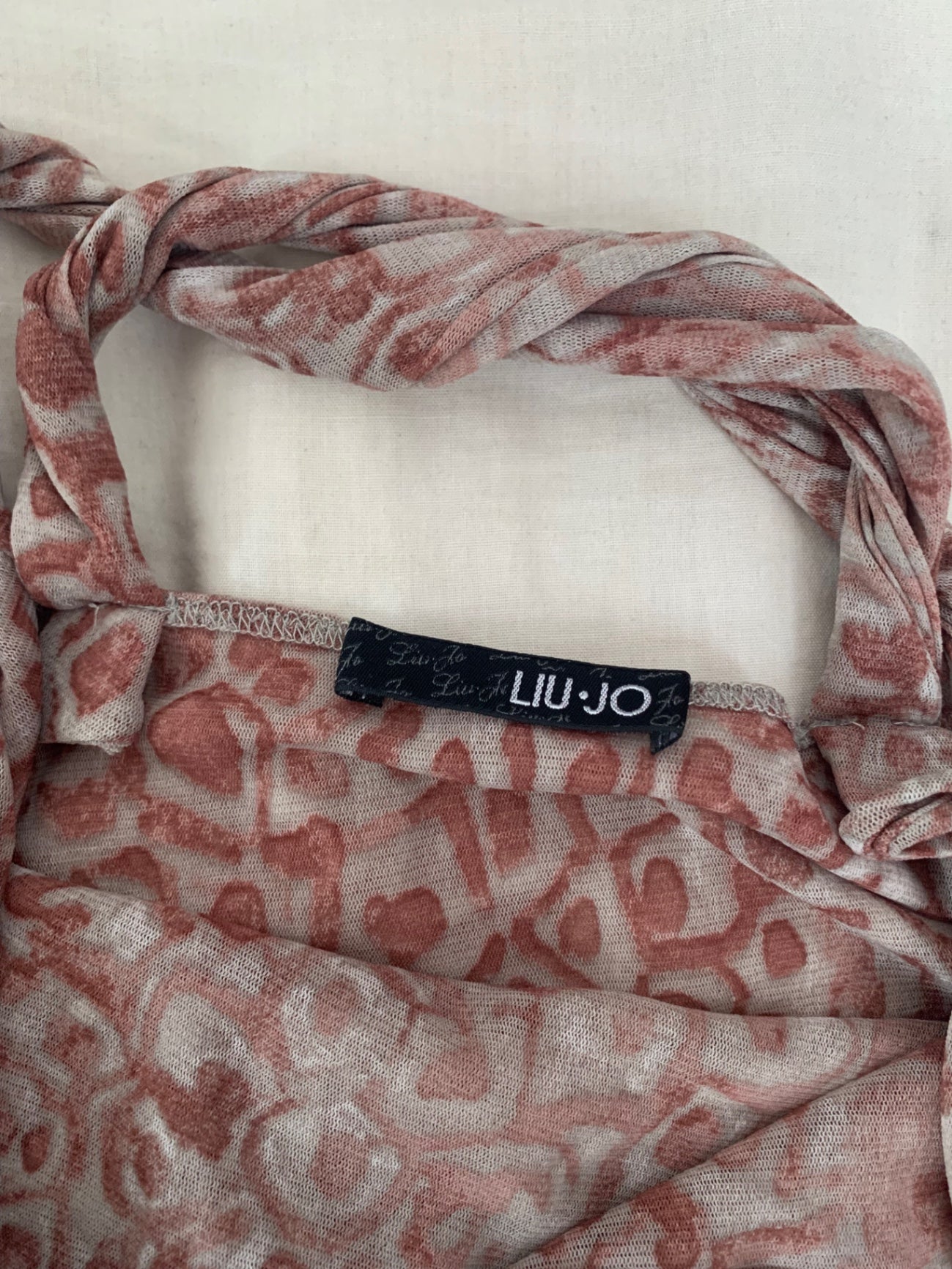 vintage cowl neck mesh top