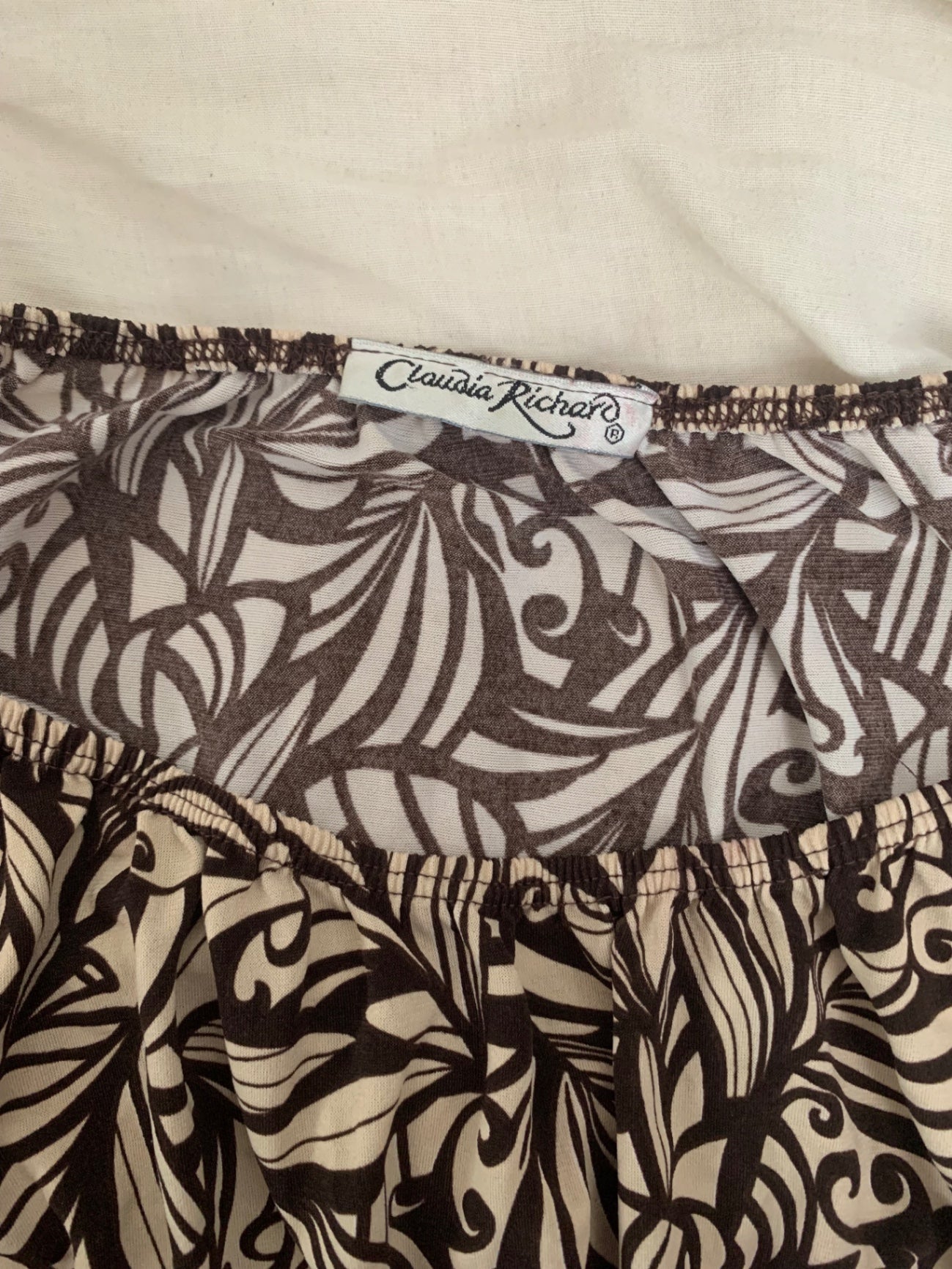 vintage brown swirl top