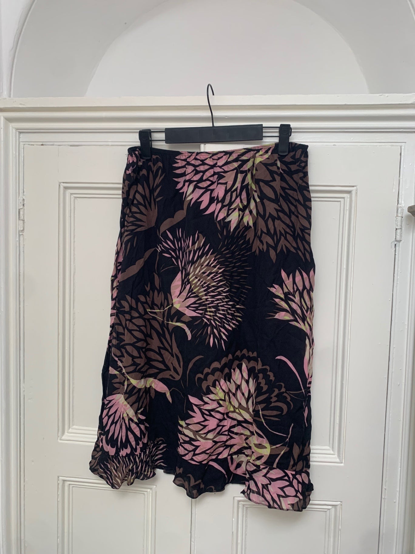 vintage black floral skirt