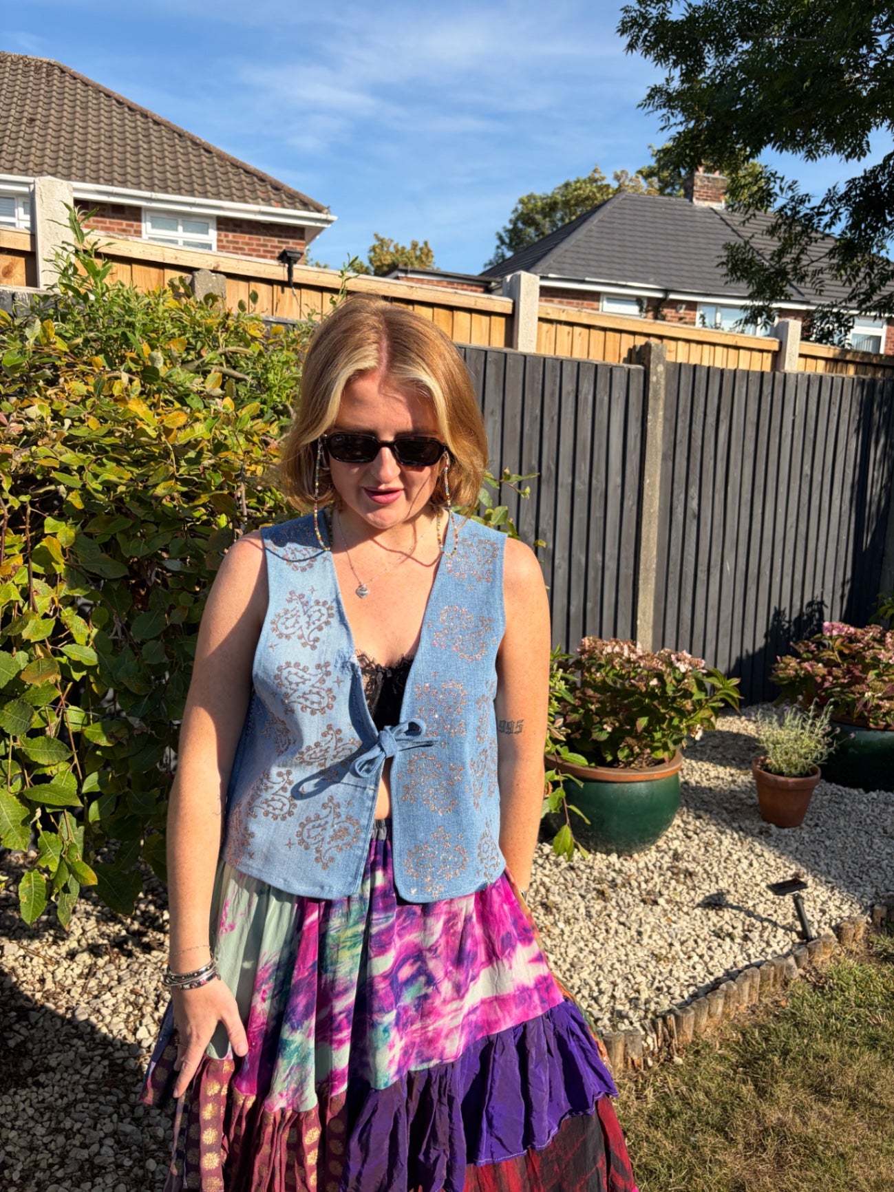 Denim Paisley Sparkle Vest