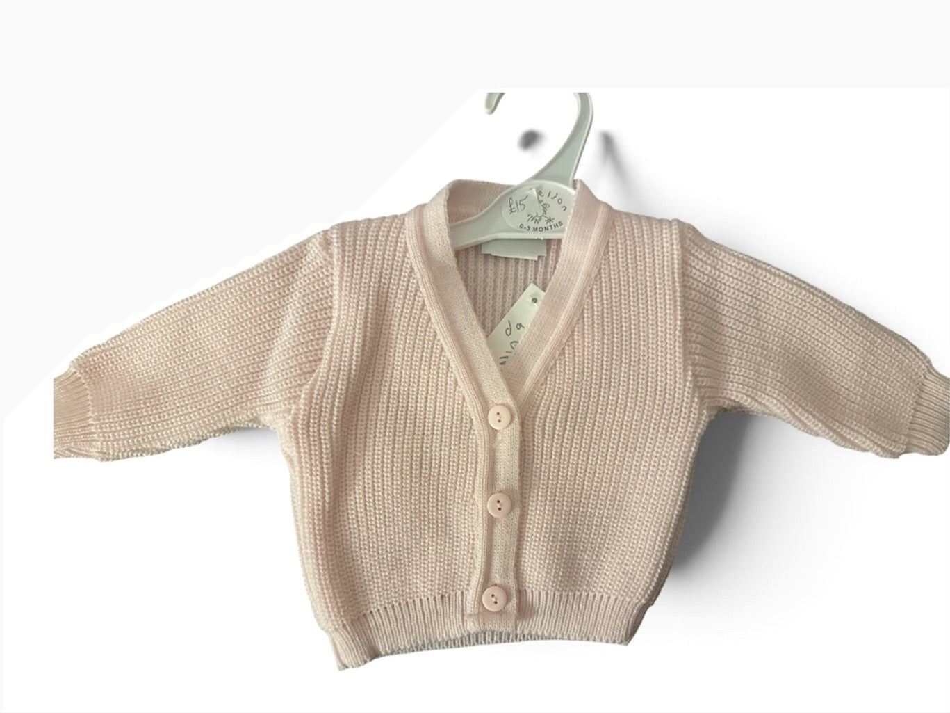 0-3m ‘She’s Here’ Pink Cardigan