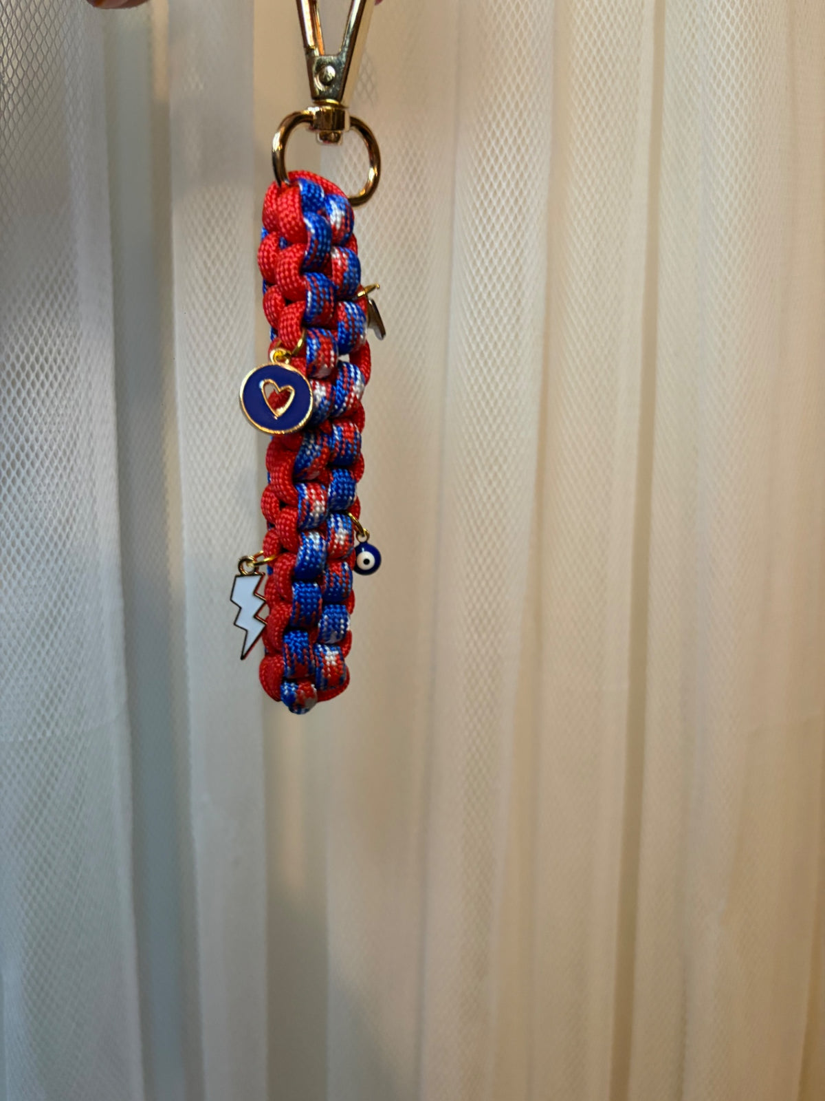 Red white and blue charm keychain