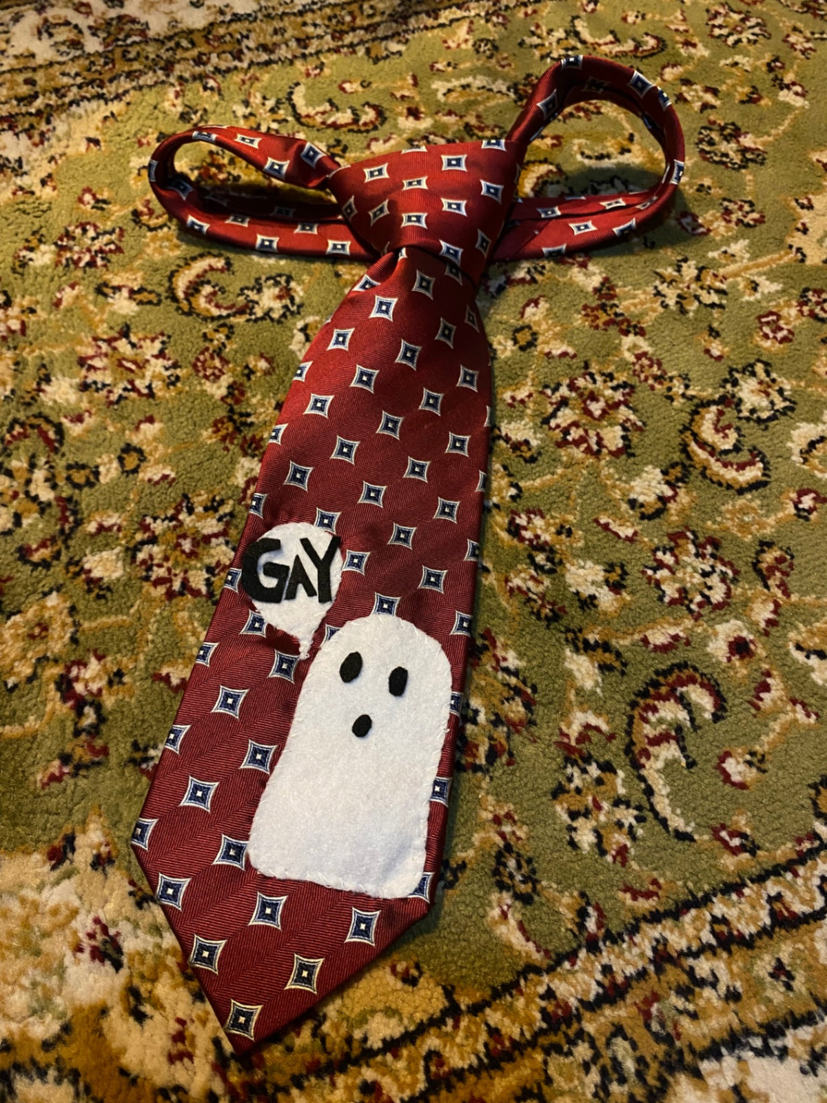 RED GAY GHOST Up-cycled tie