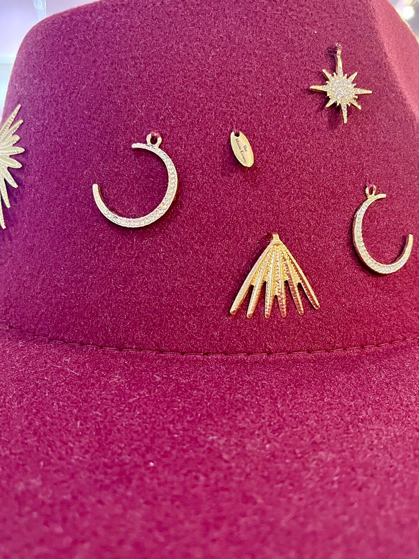 Luna Gold Burgundy Fedora