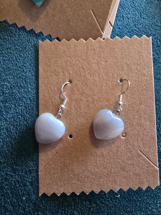 Agate heart earrings