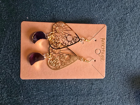 Amethyst planchette earrings