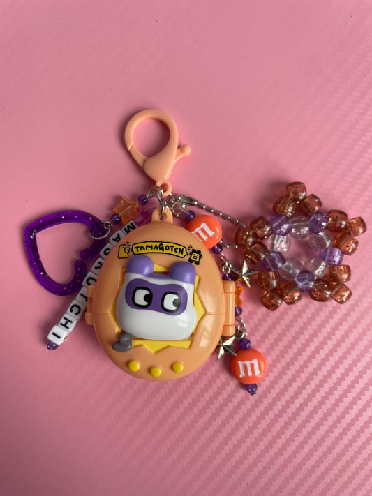 Orange Tamagotchi Case Keychain