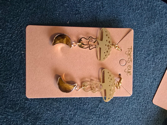 Tigers eye mushroom earrings