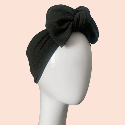Khaki Green turban bow headband