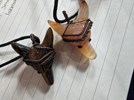 Large fox head pendant