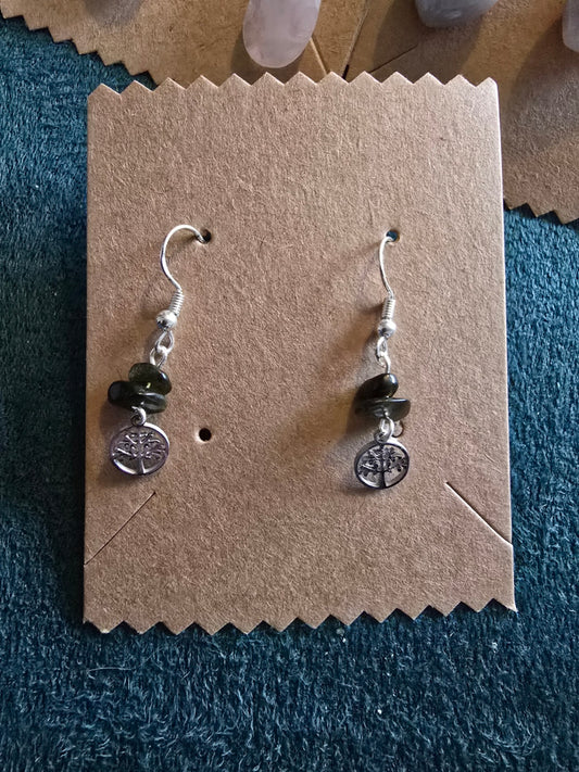 Golden sheen obsidian earrings