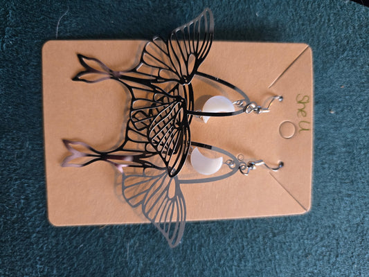 Luna moth shell earrings