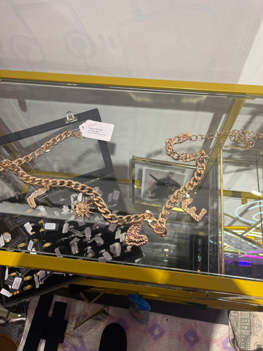 Gold love chain belt