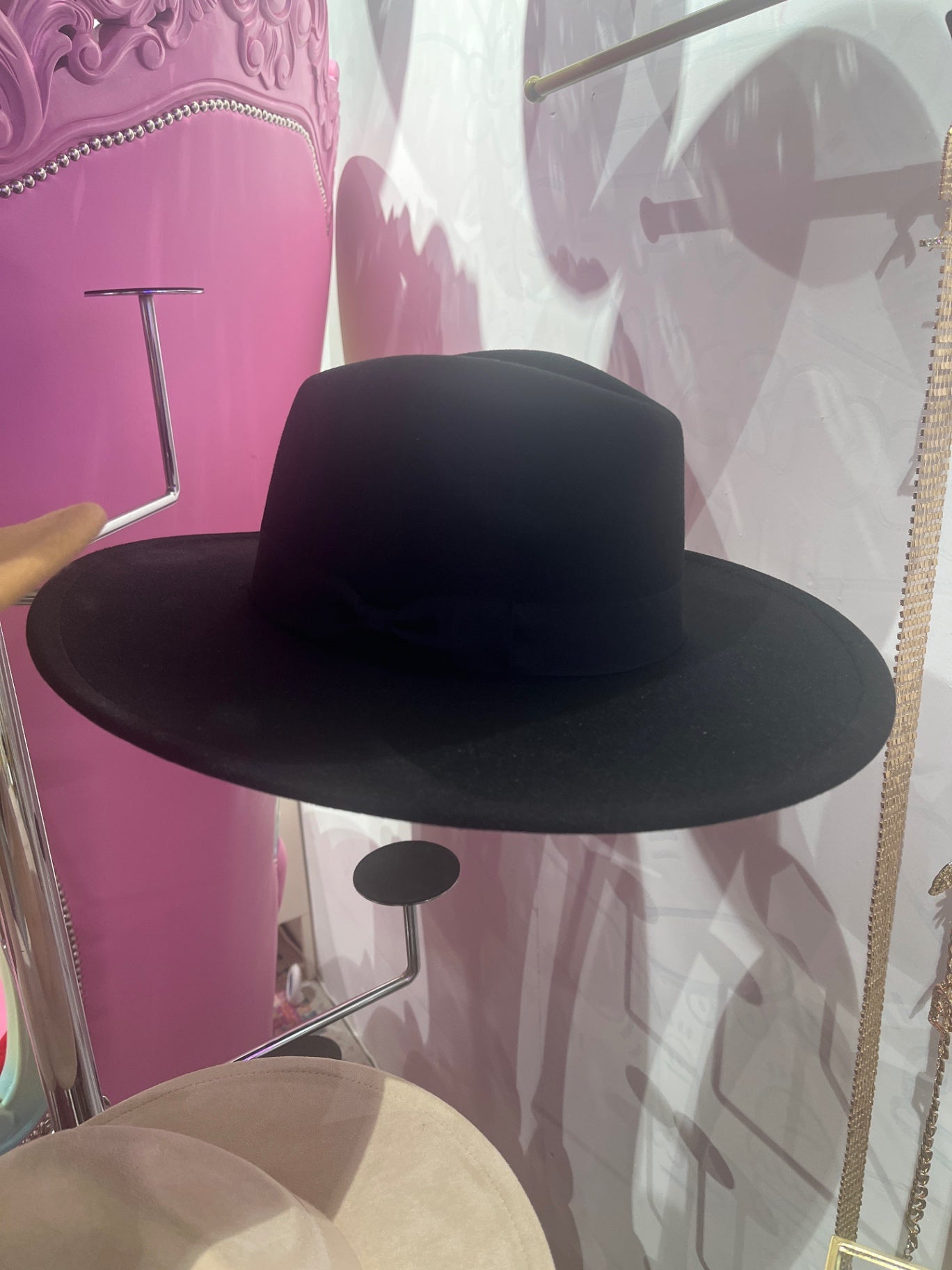 Black grosgrain fedora hat 