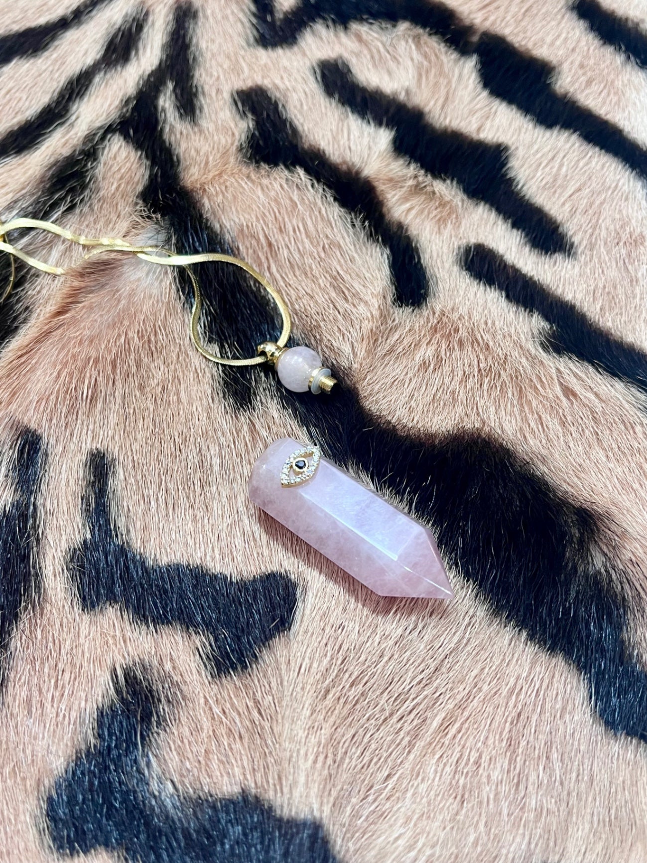 Rose Quartz Lucky Eye Perfume Bottle