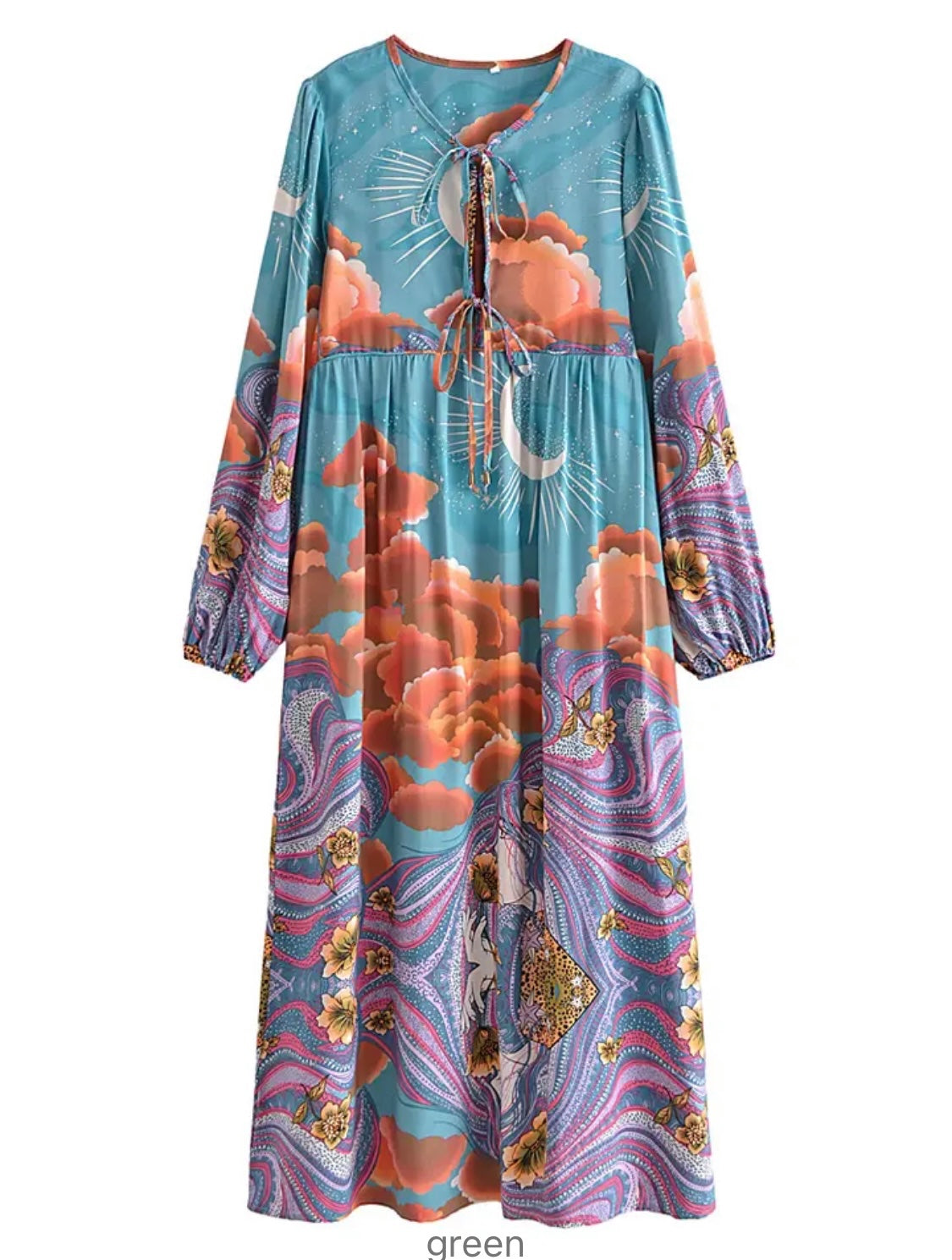 Green Luna sunrise dress