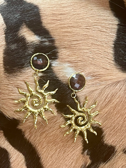 Amethyst Sun Earrings 
