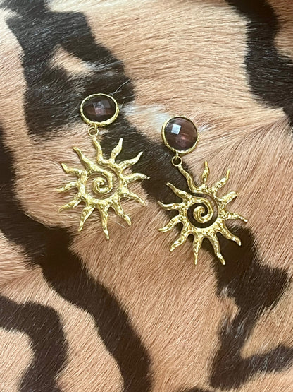 Amethyst Sun Earrings 