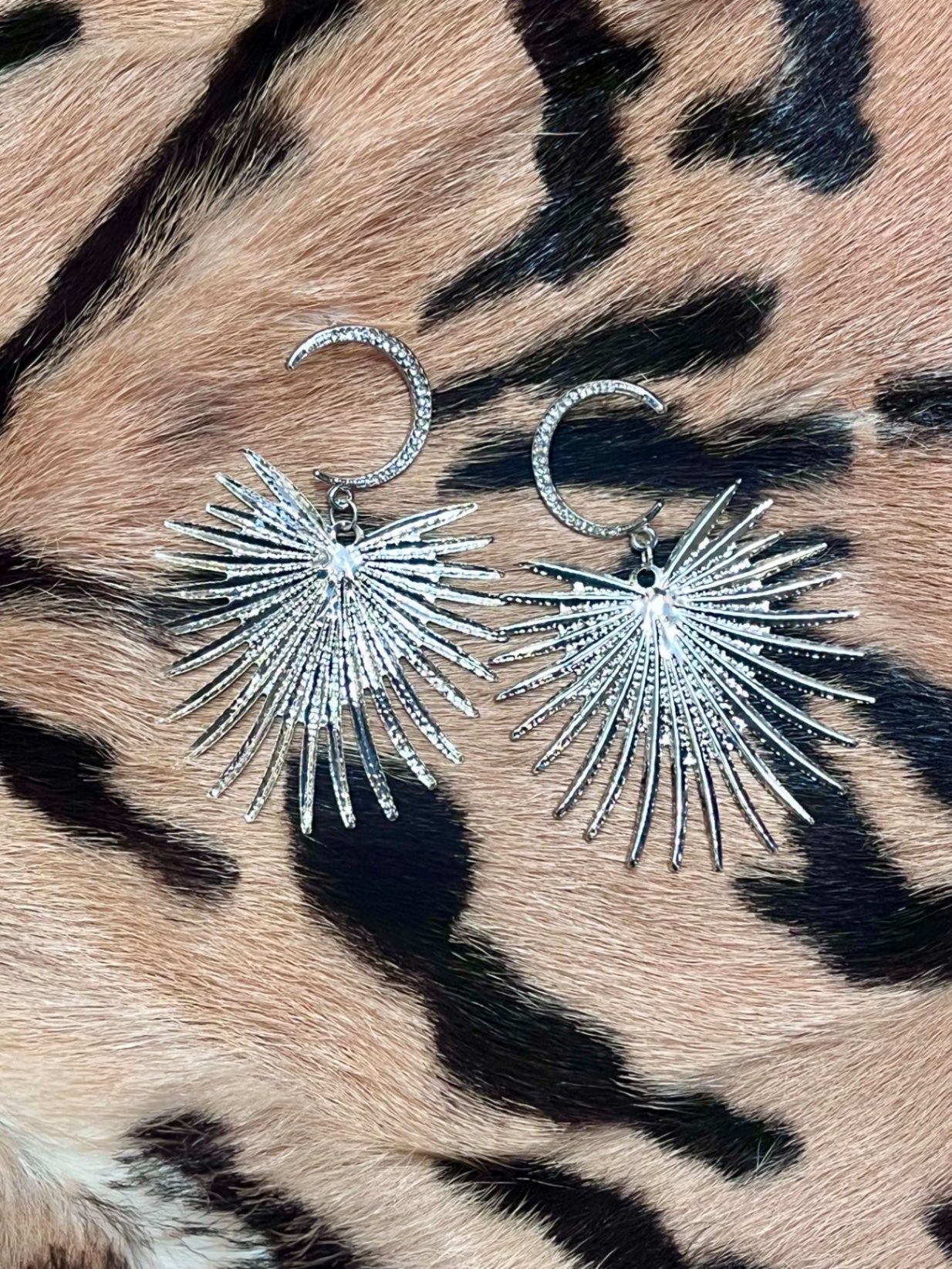 Silver Luna night earrings 