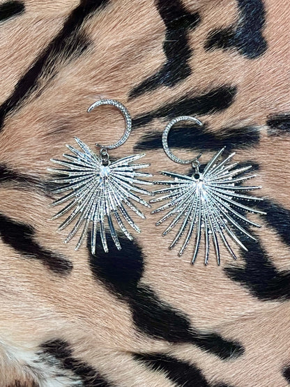 Silver Luna night earrings 
