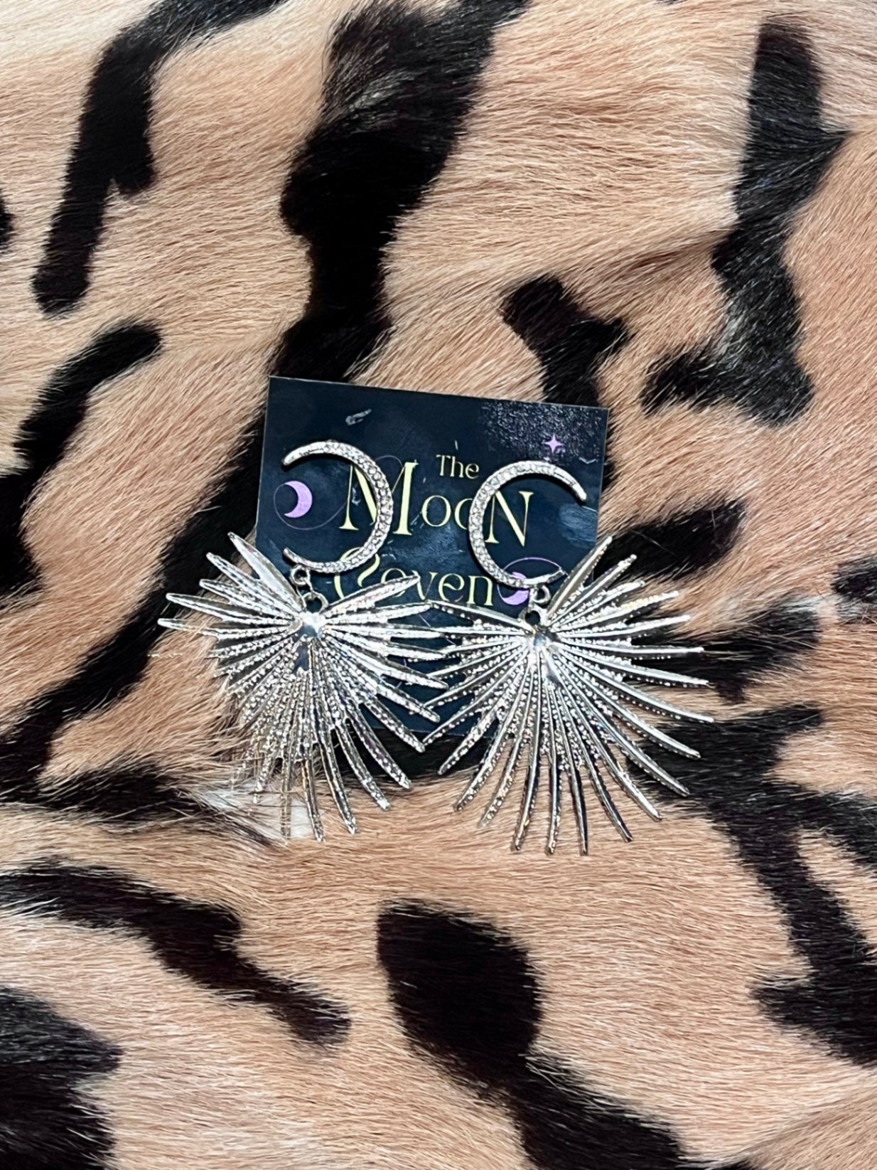 Silver Luna night earrings 