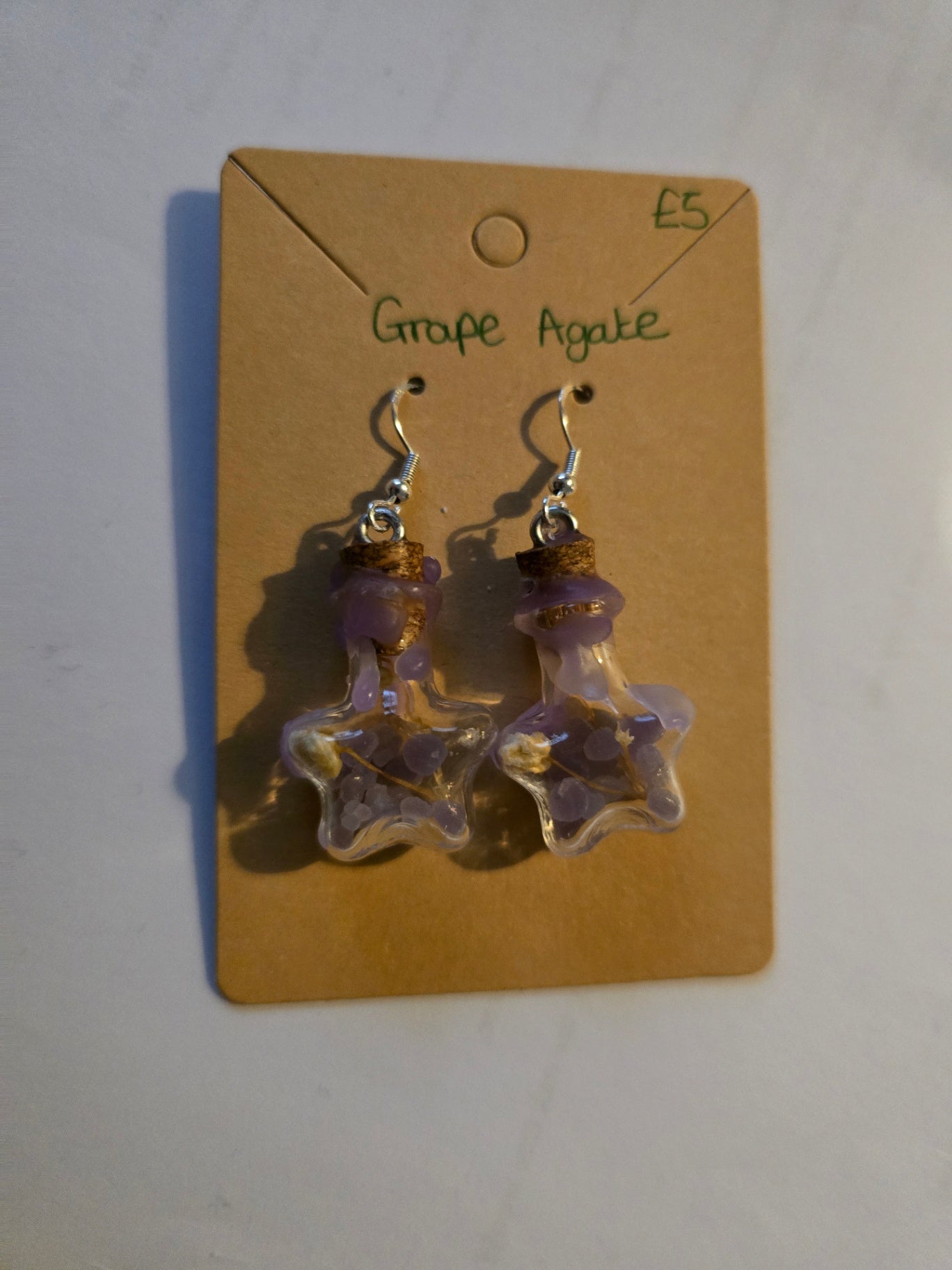 Grape agate jar earrings