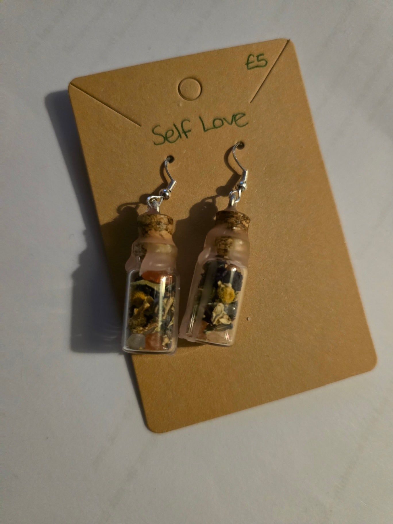 Self love spell jars earrings 