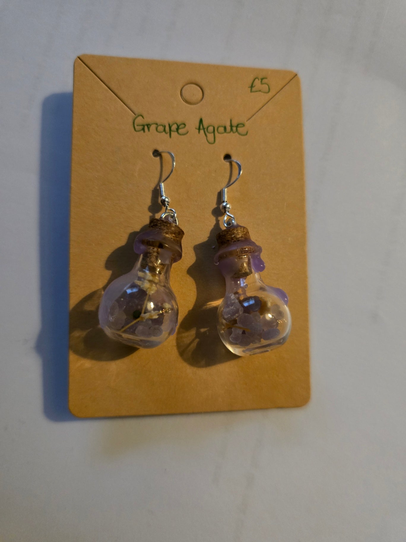 Grape agate jar earrings 