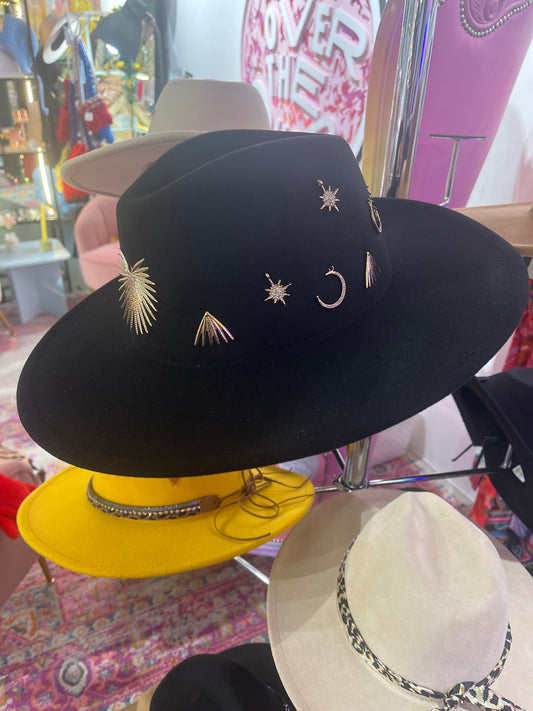 Luna Gold Black Fedora