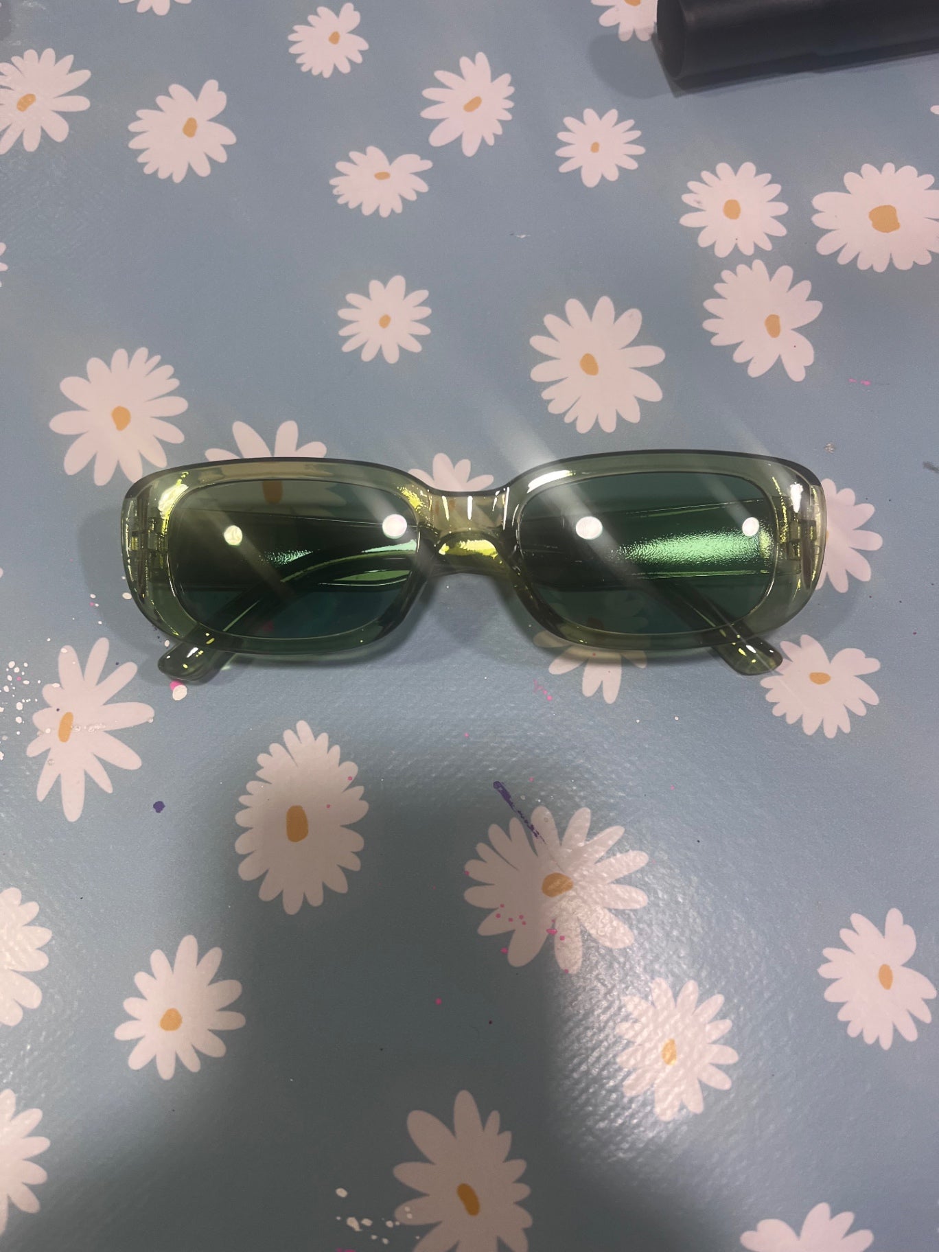 90s Oblong Sunnies Green