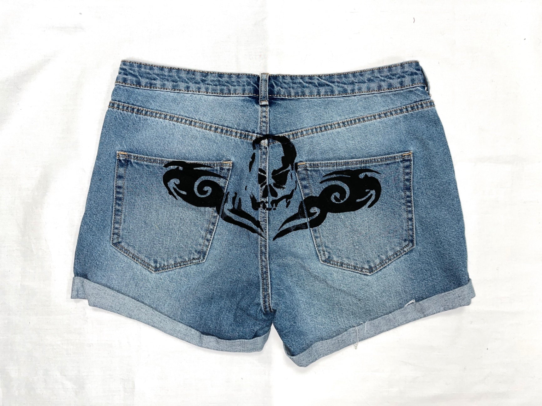Tramp stamp denim shorts 