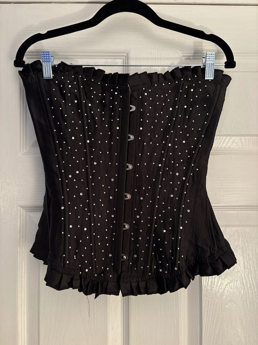 Black corset with diamantés 
