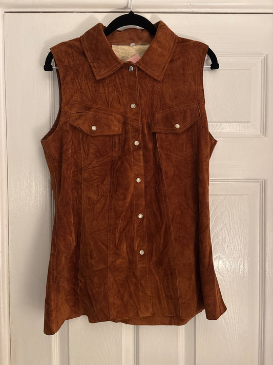 Brown suede waistcoat