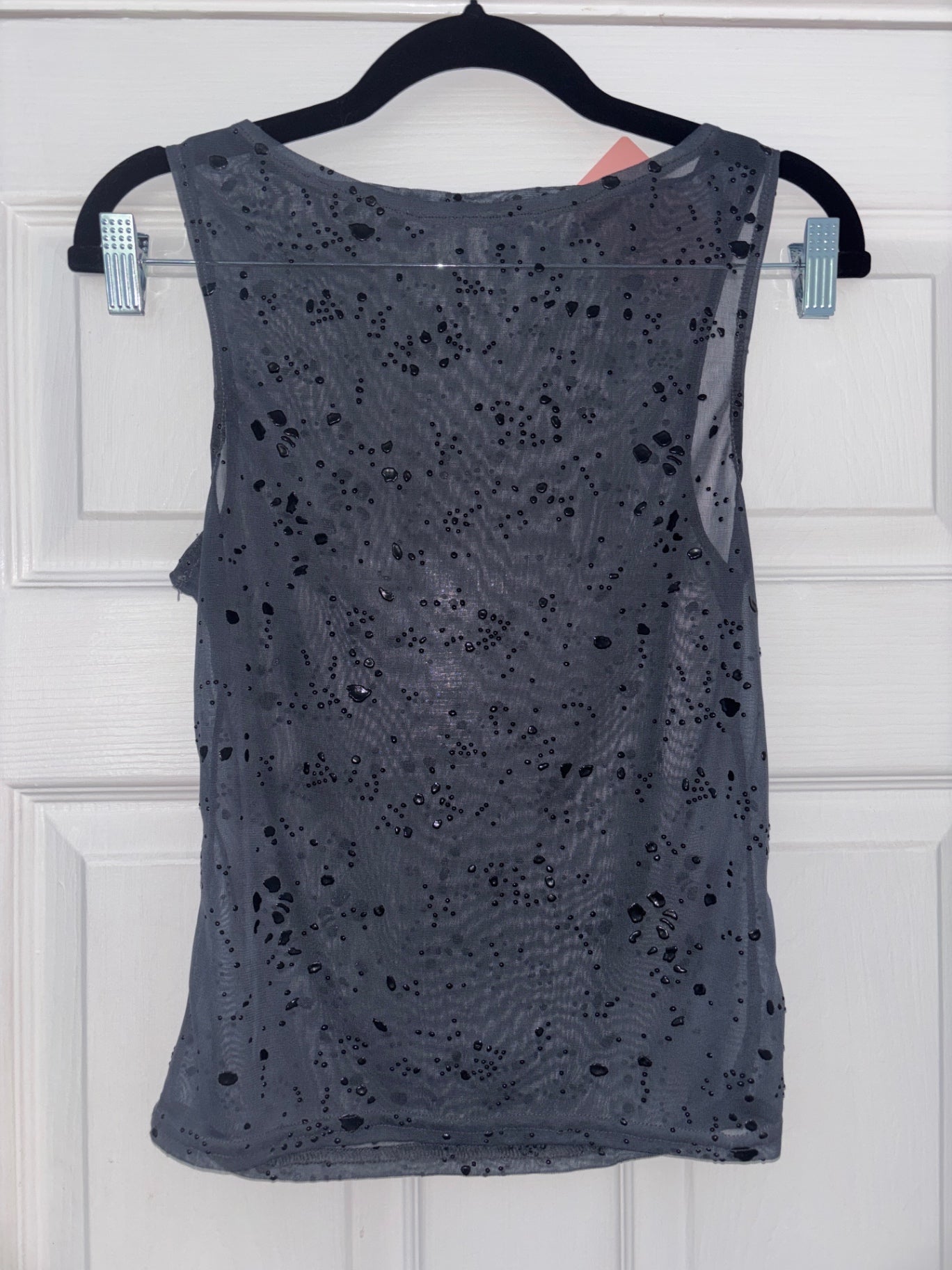 Mesh navy top with pattern