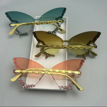 Orange Crystal Butterfly Sunnies