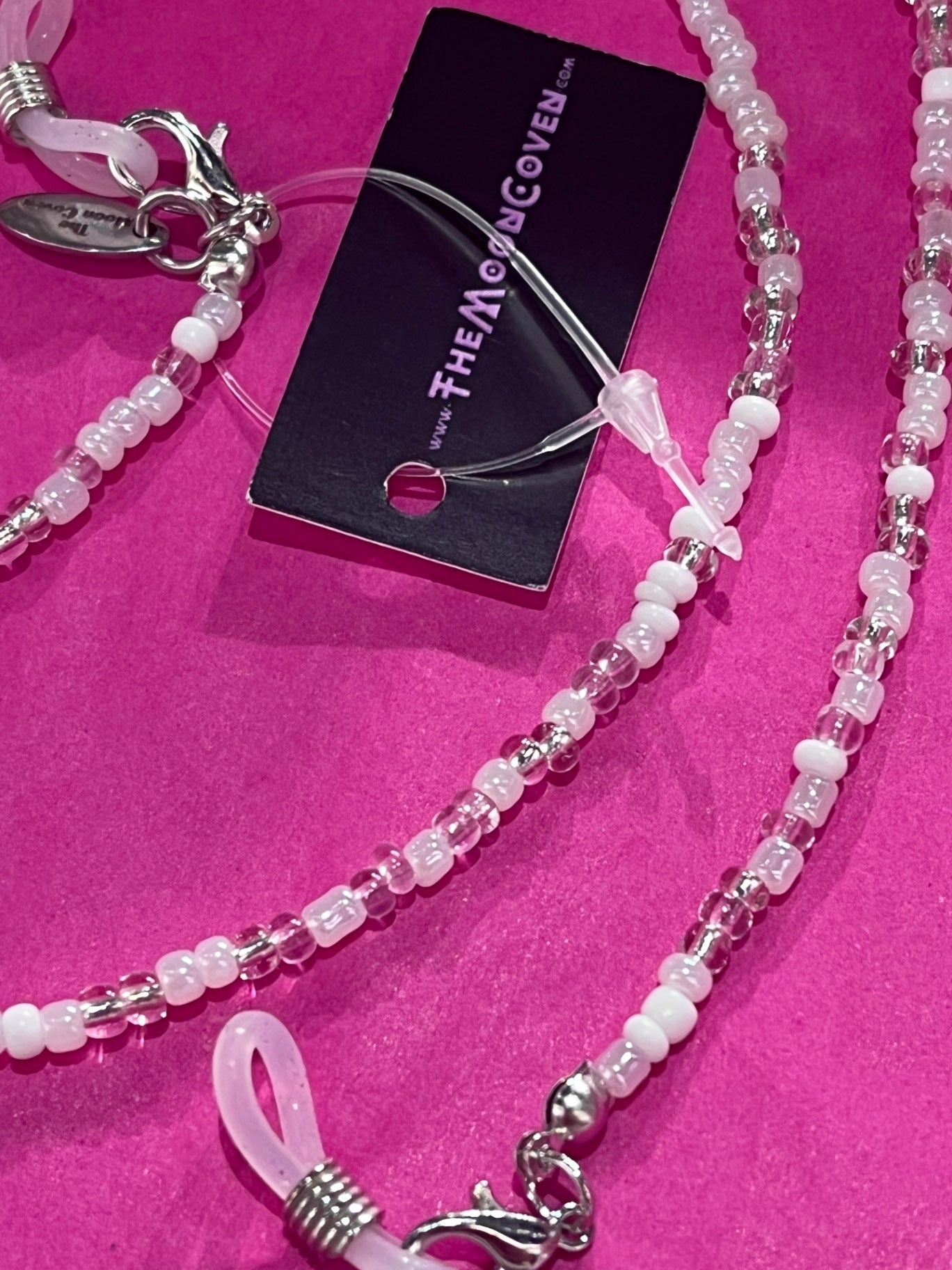 White Clear Mix Bead Sunglasses Chain