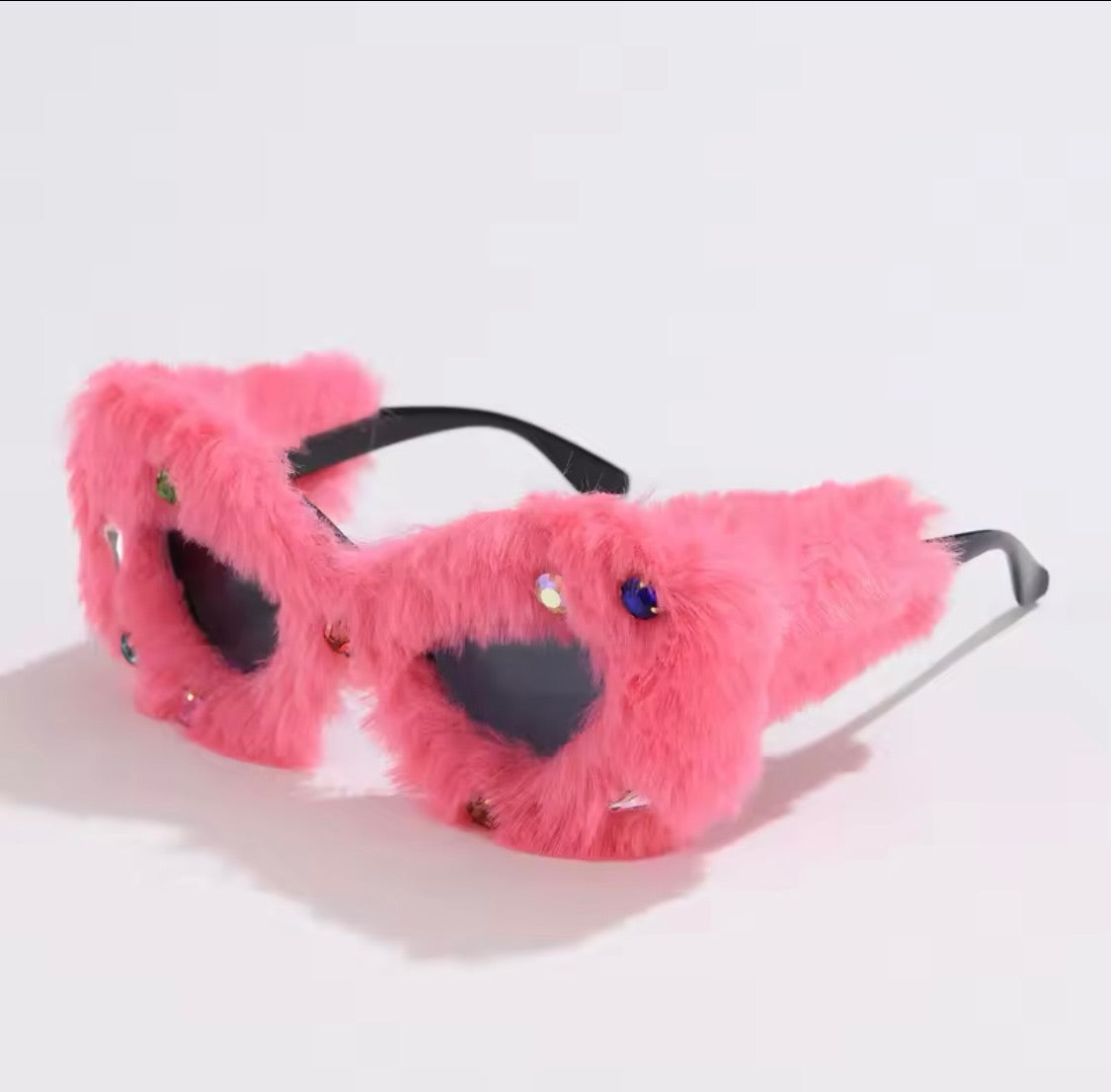 Pink Fur Jewel Sunnies