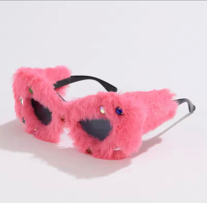 Pink Fur Jewel Sunnies