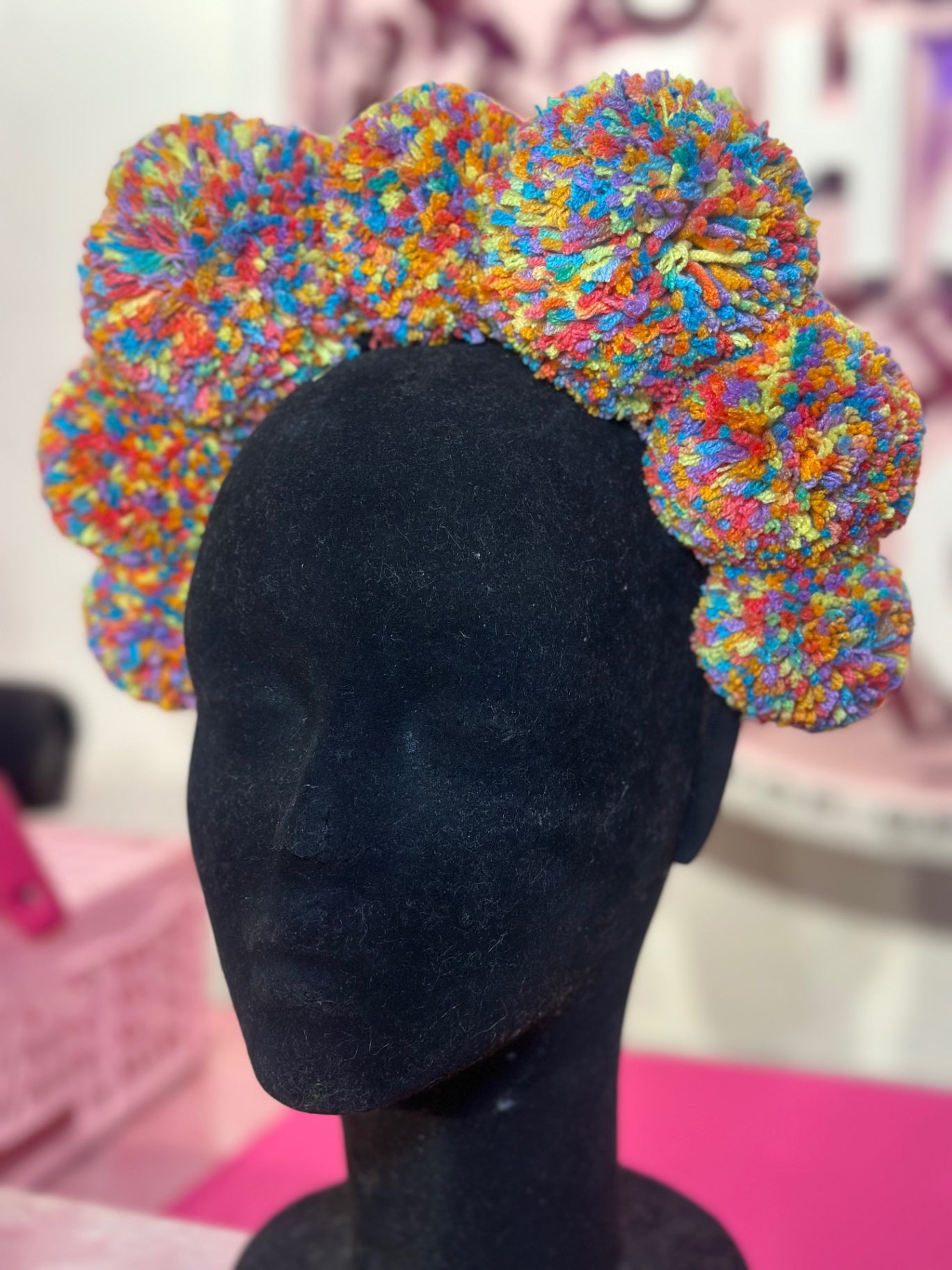 Rainbow extra large Pom headband 
